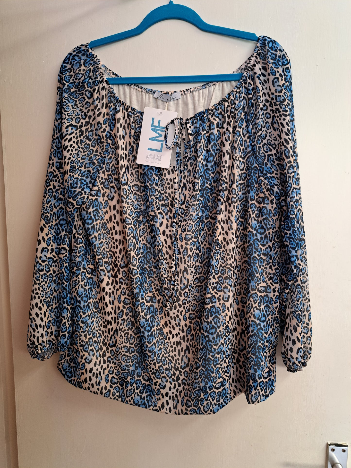 Long-Sleeve Leopard Print Top