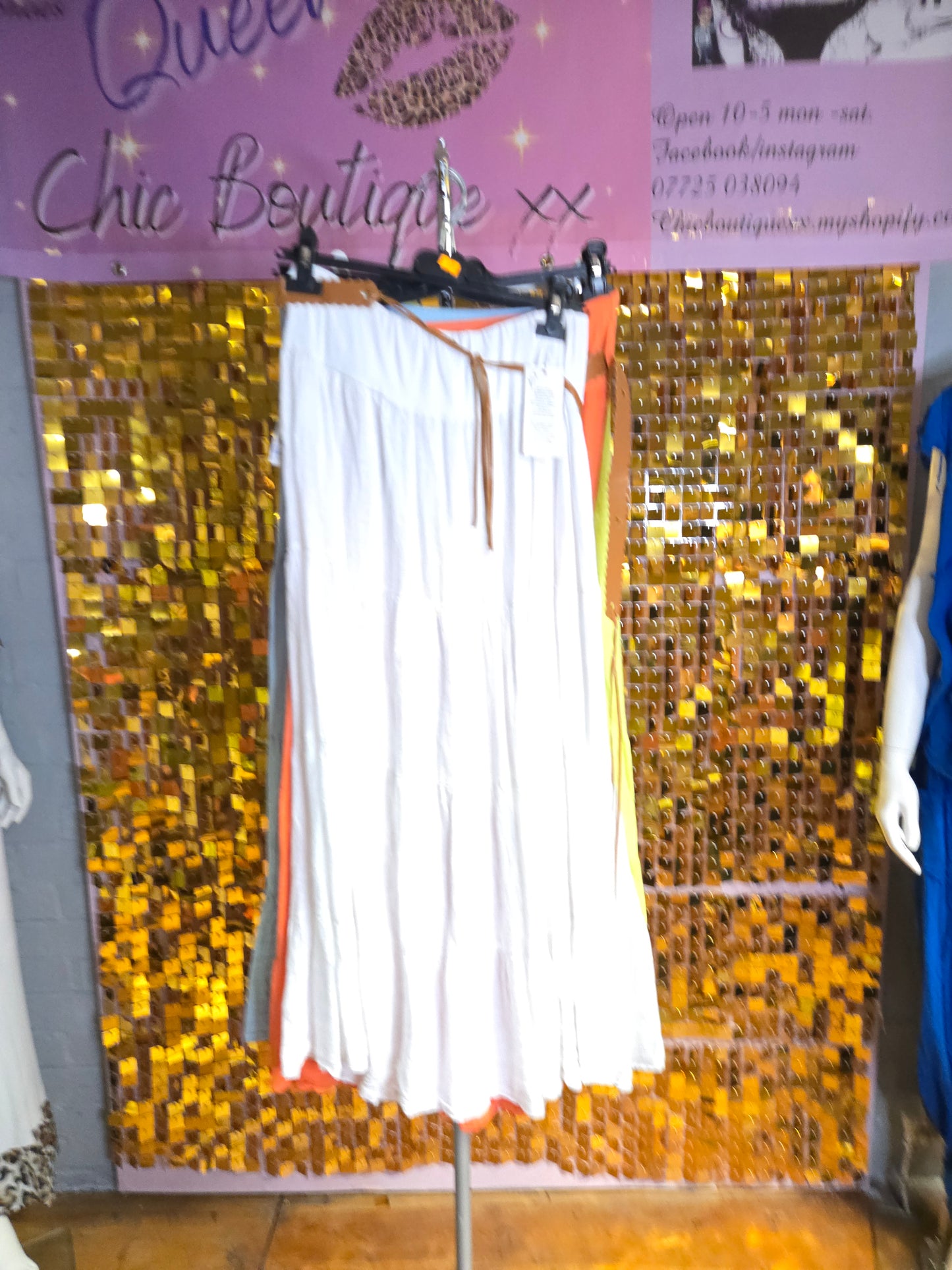 New linen tiered skirt