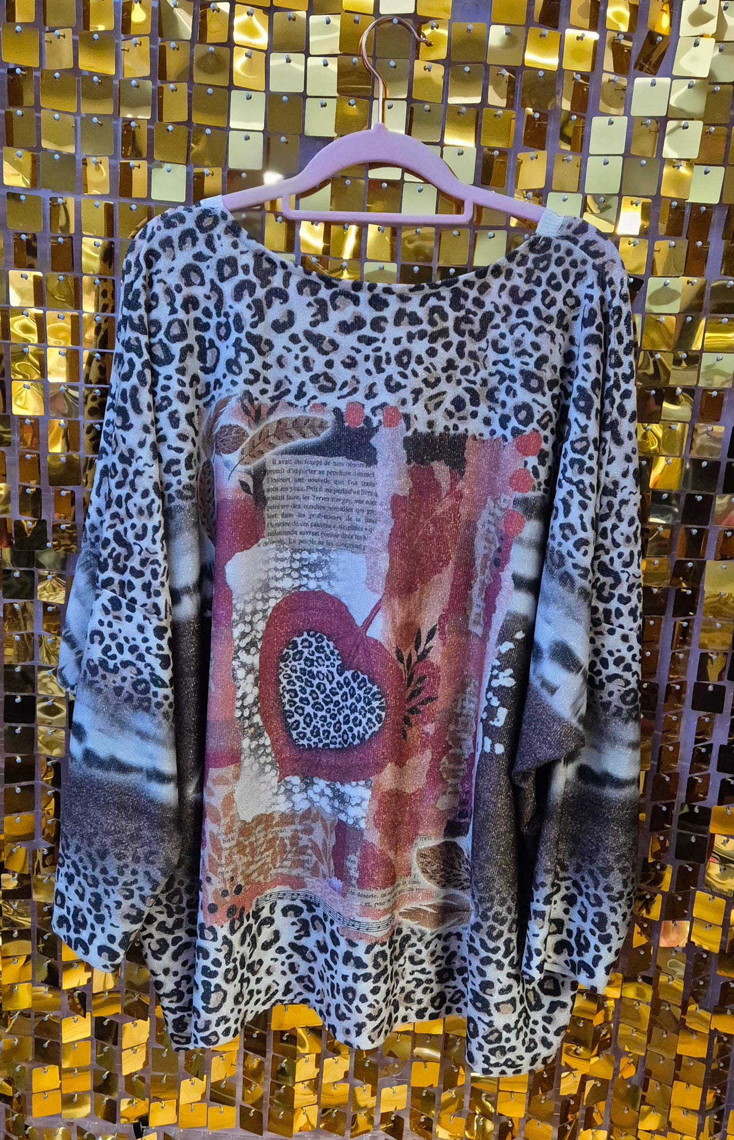 Glitter Knit Long-Sleeved Top/ jumper