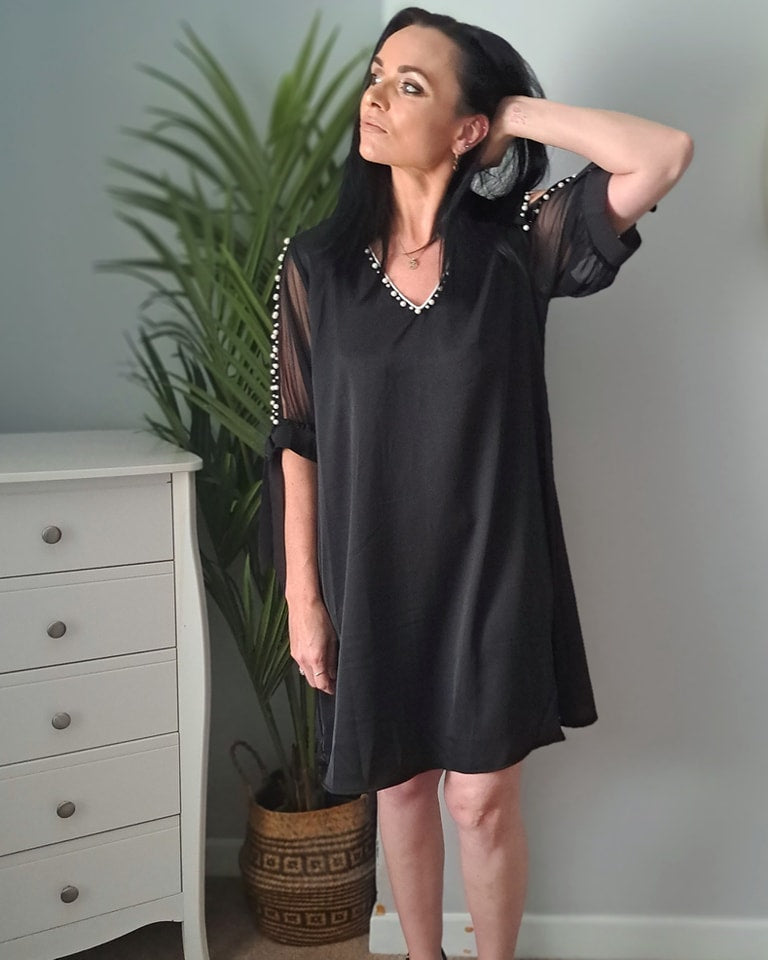 Chiffon overlay dress /tunic