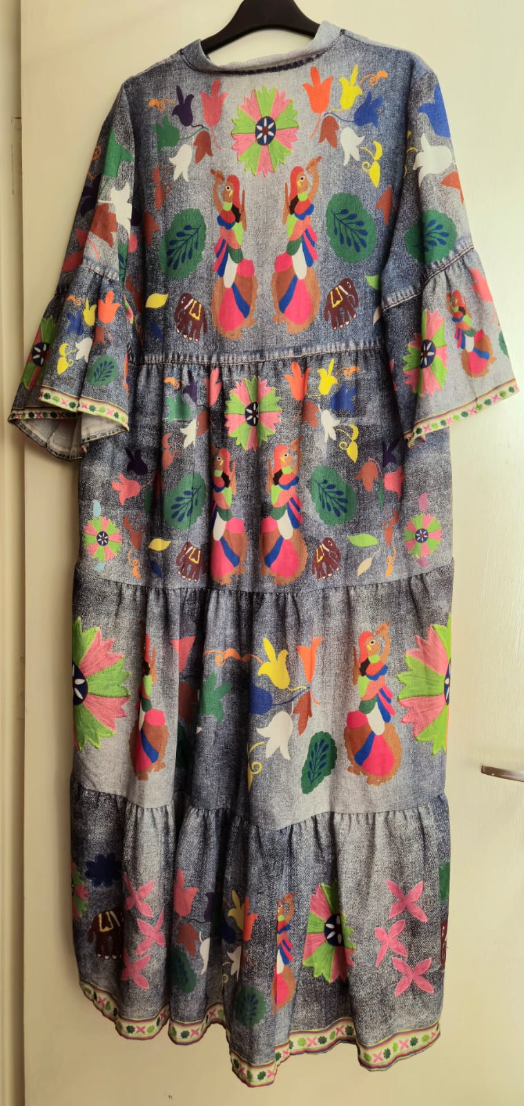 Zeta Otto Denim print dress reduced