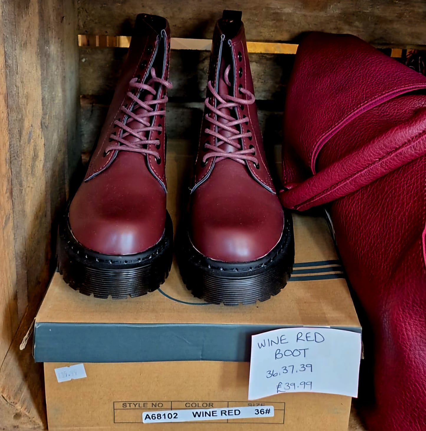 Reduced - Burgundy Laced Boot