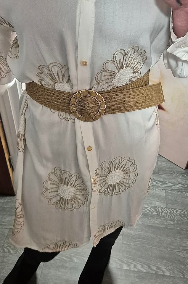 New boho dress tunic with hessian belt.