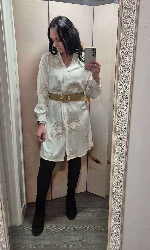 New boho dress tunic with hessian belt.