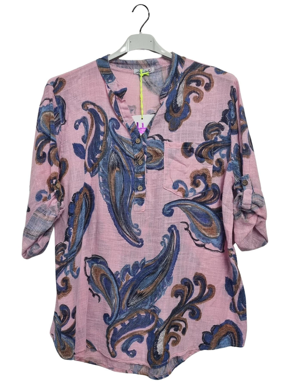 New cotton Paisley grandfather shirt