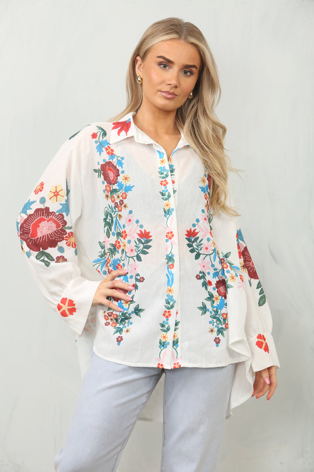 New funky fantasia floral blouse