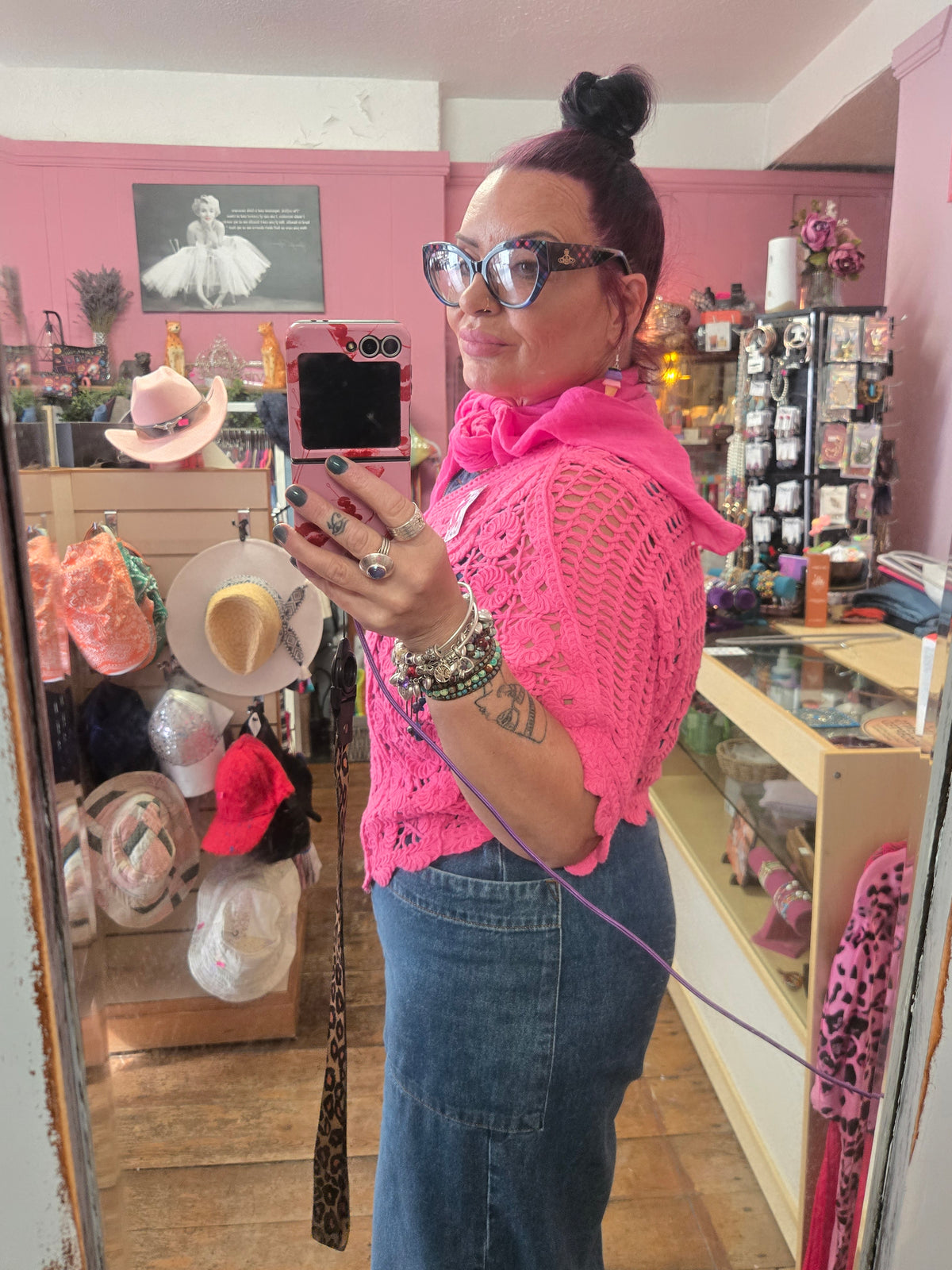 Pink crochet top