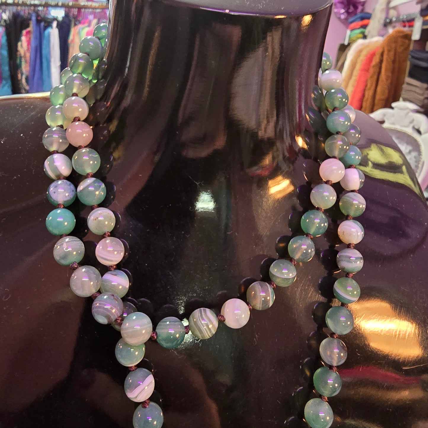 Aventurine tree of life natural stone necklace