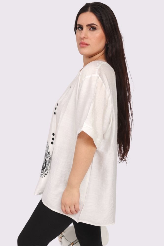 New cotton thumb print top