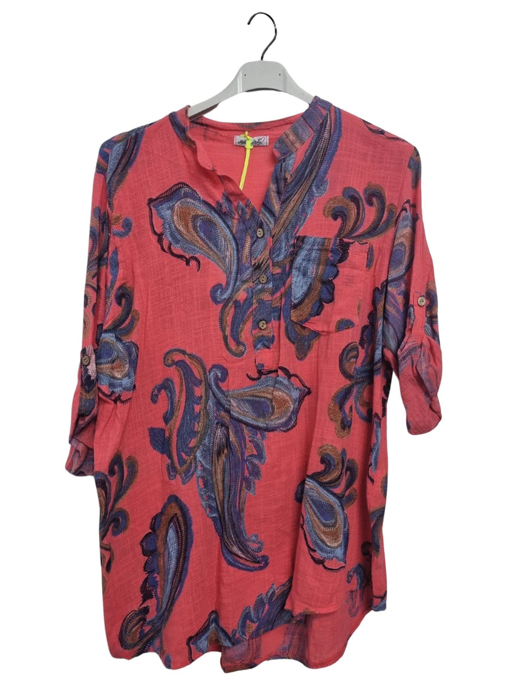 New cotton Paisley grandfather shirt