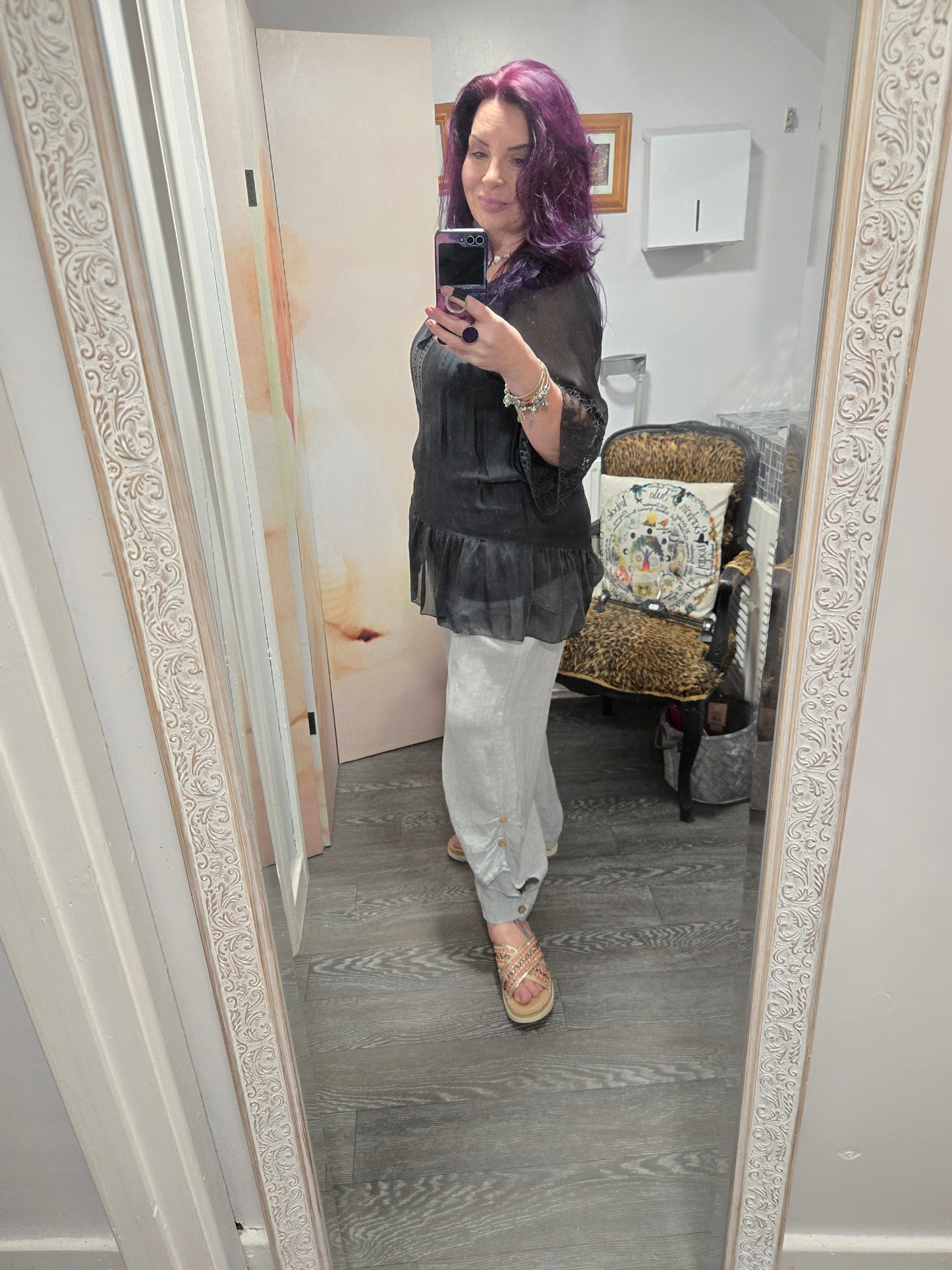 New silk feel chiffon blouse