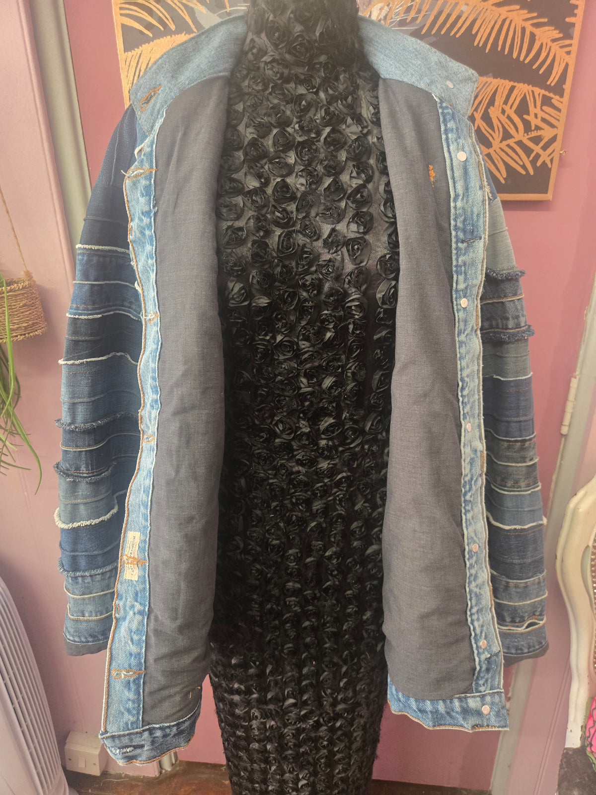 Unique heavy denim coat