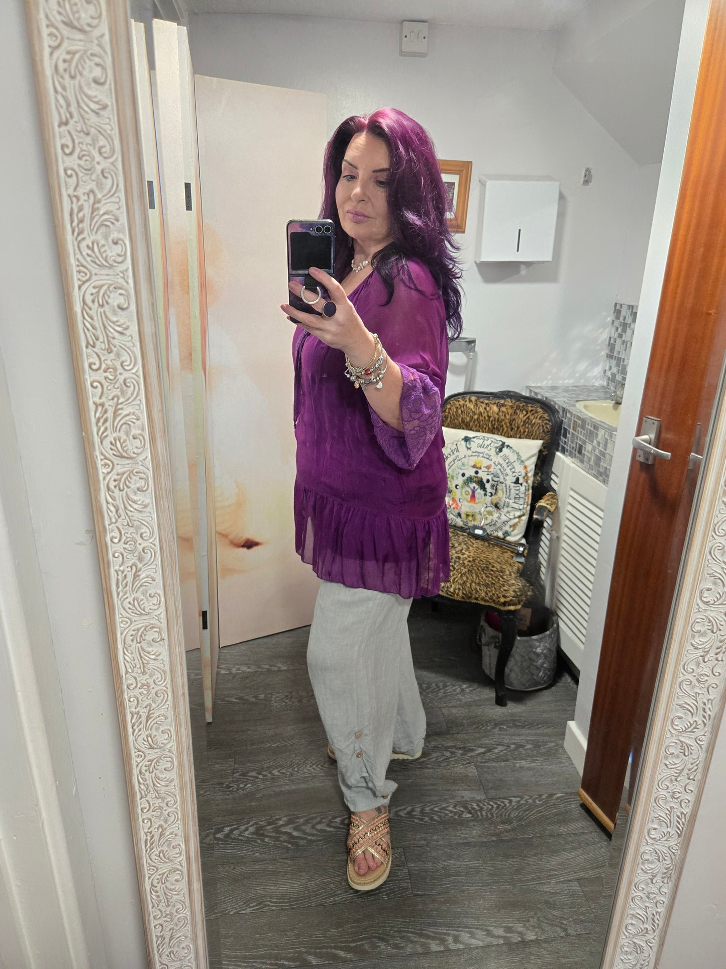 New silk feel chiffon blouse