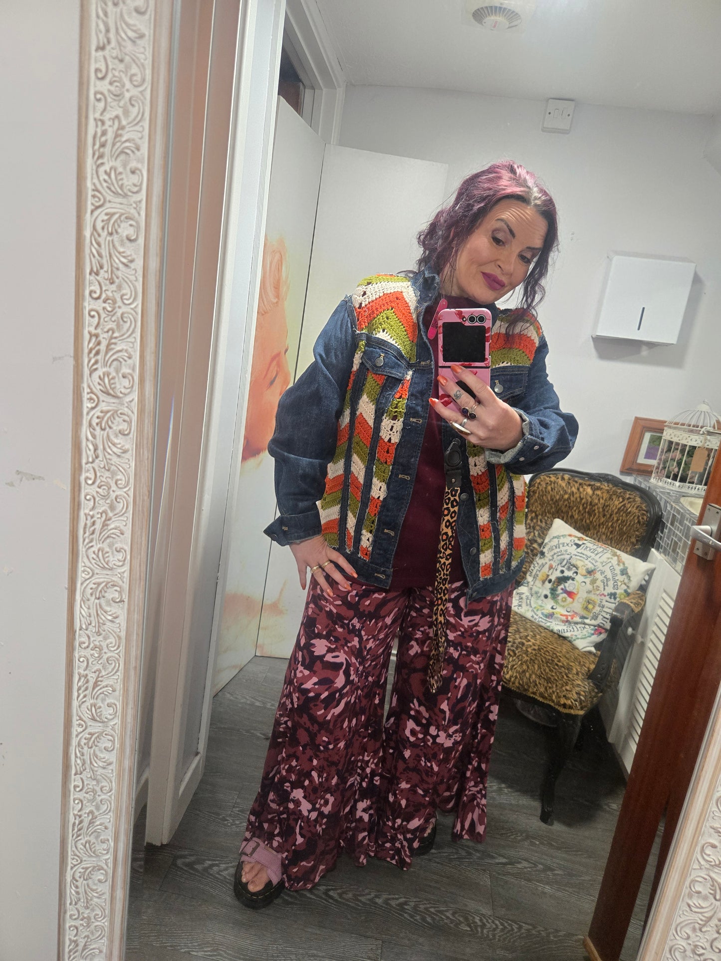 Unique knit / denim jacket