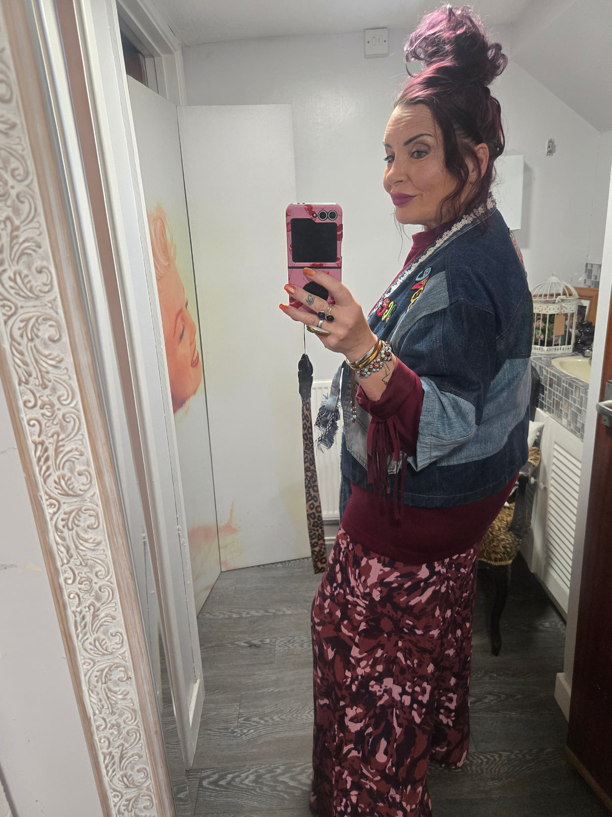 Unique crop denim jacket