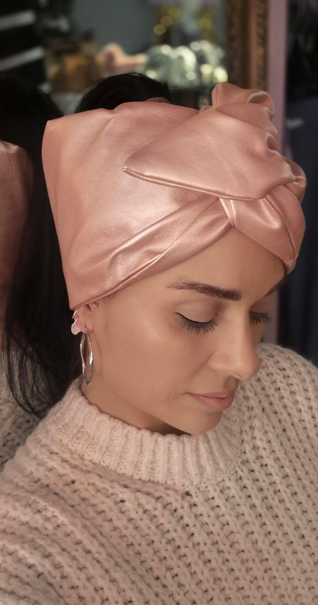 Soft pink faux bebop