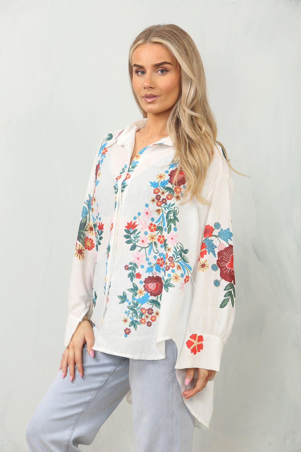 New funky fantasia floral blouse