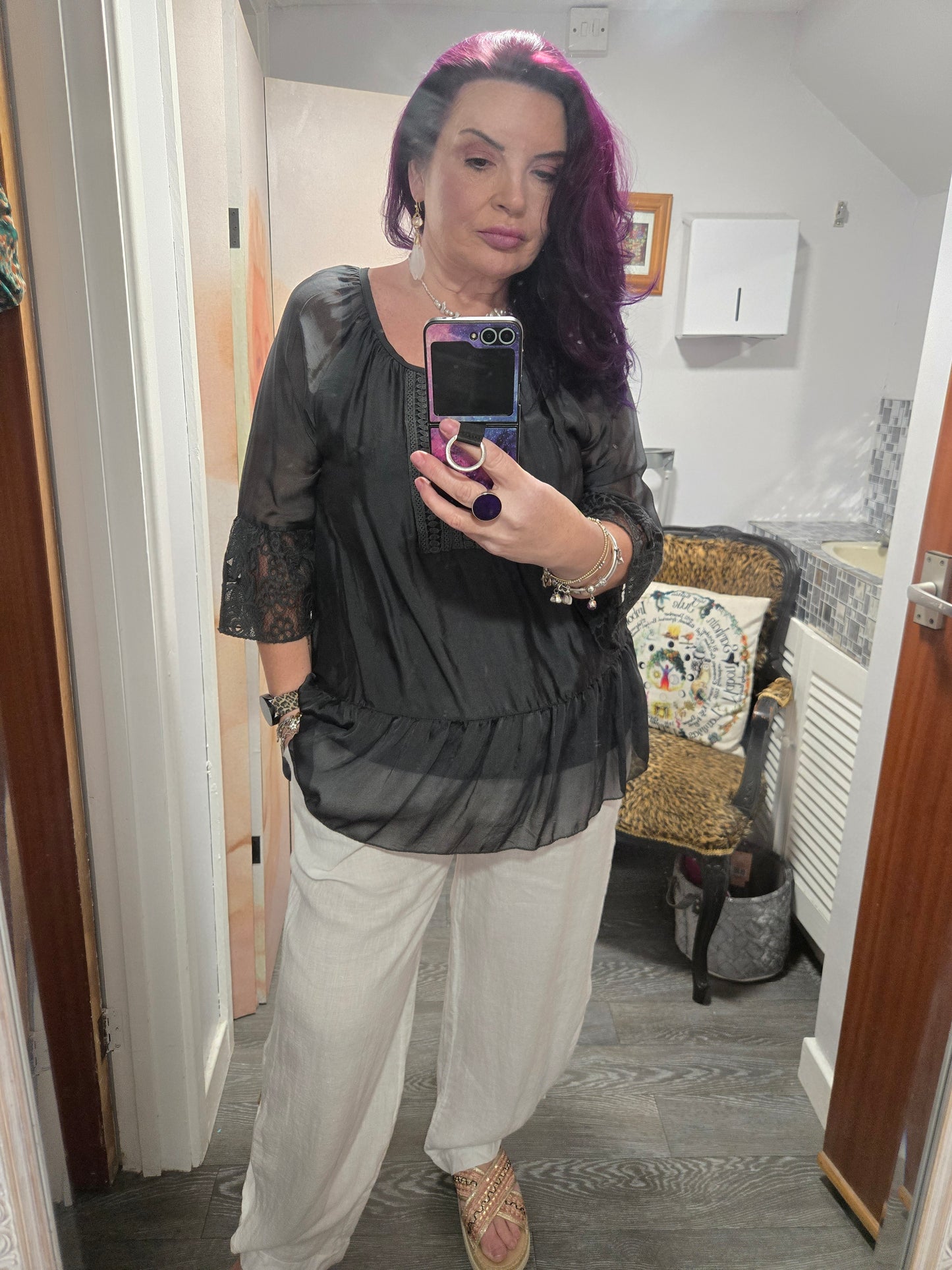 New silk feel chiffon blouse