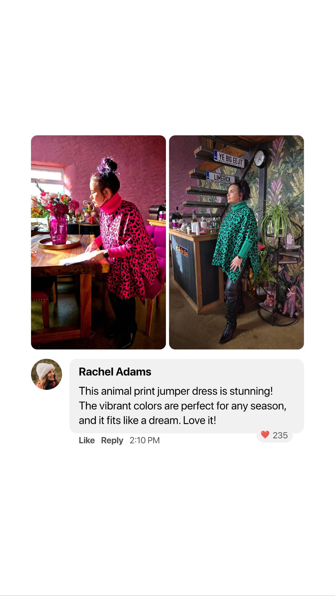 New Animal print jumper dress