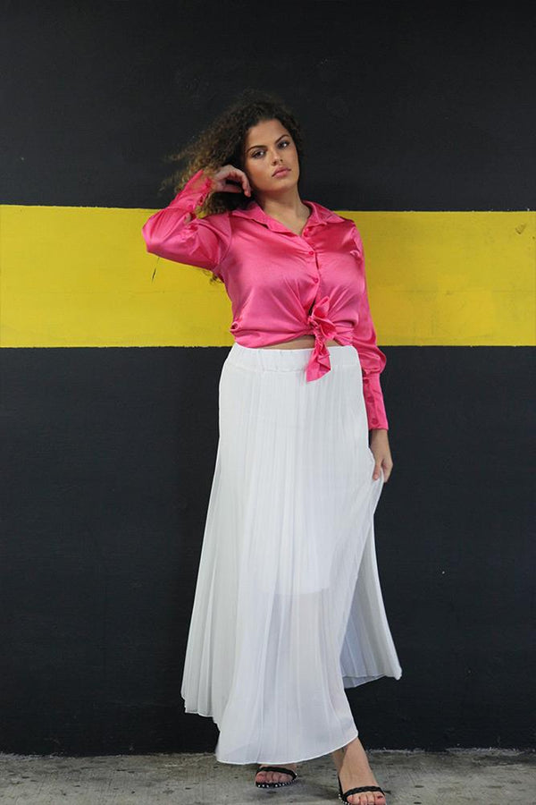 Long pleated skirt