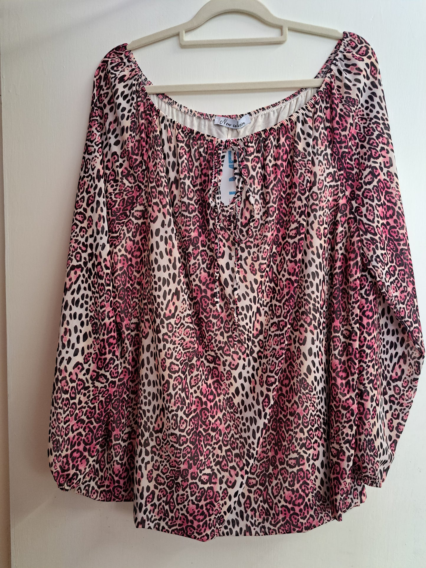 Long-Sleeve Leopard Print Top