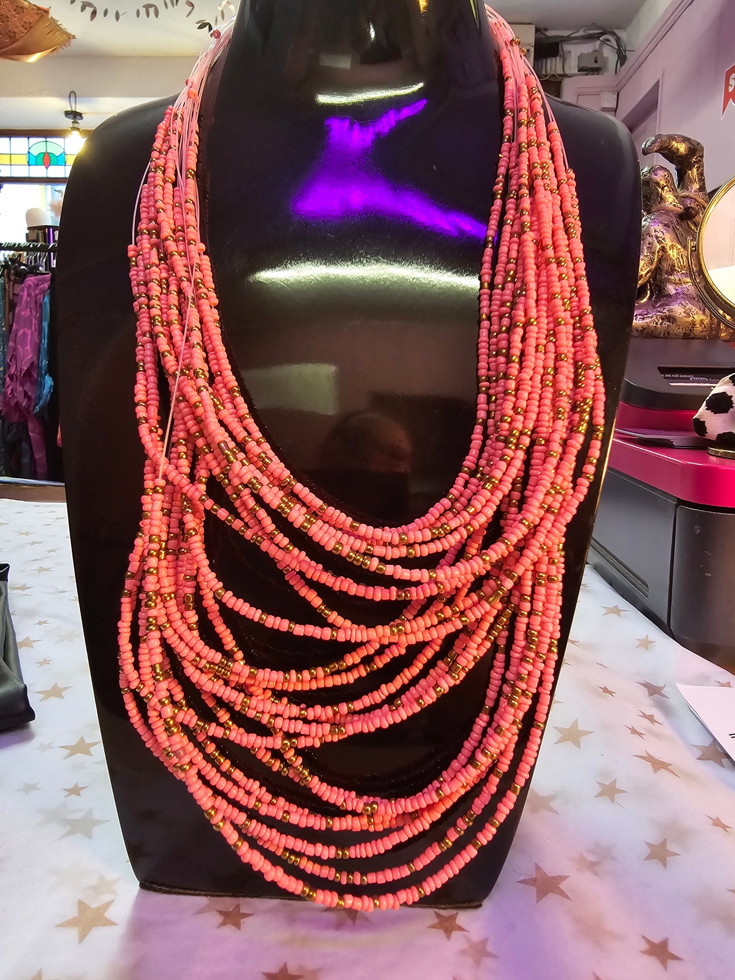 Coral beaded necklace