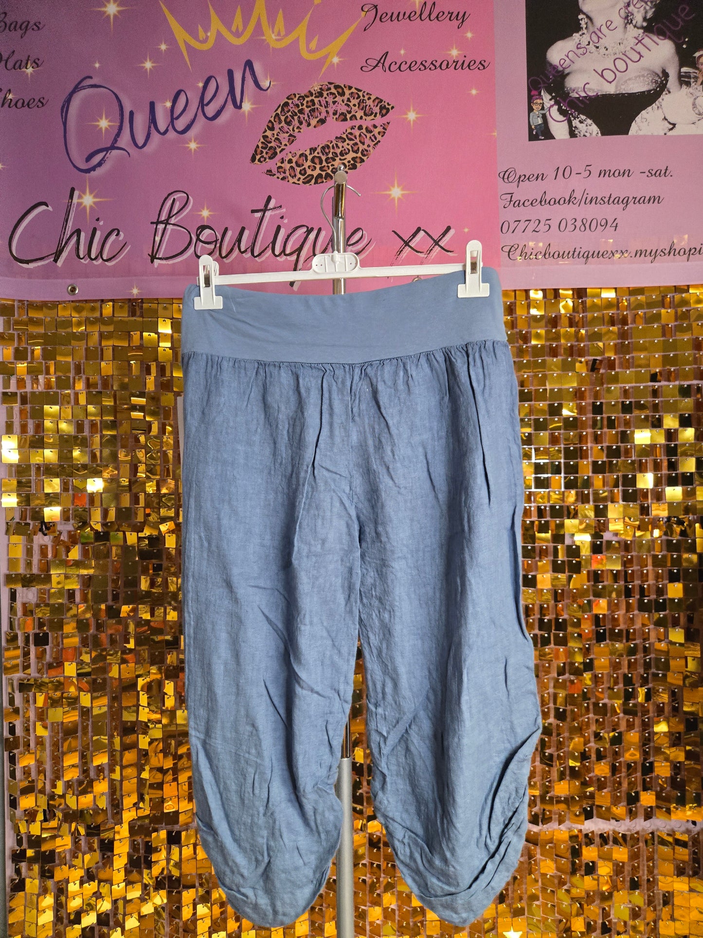 New 3\4 length linen trousers