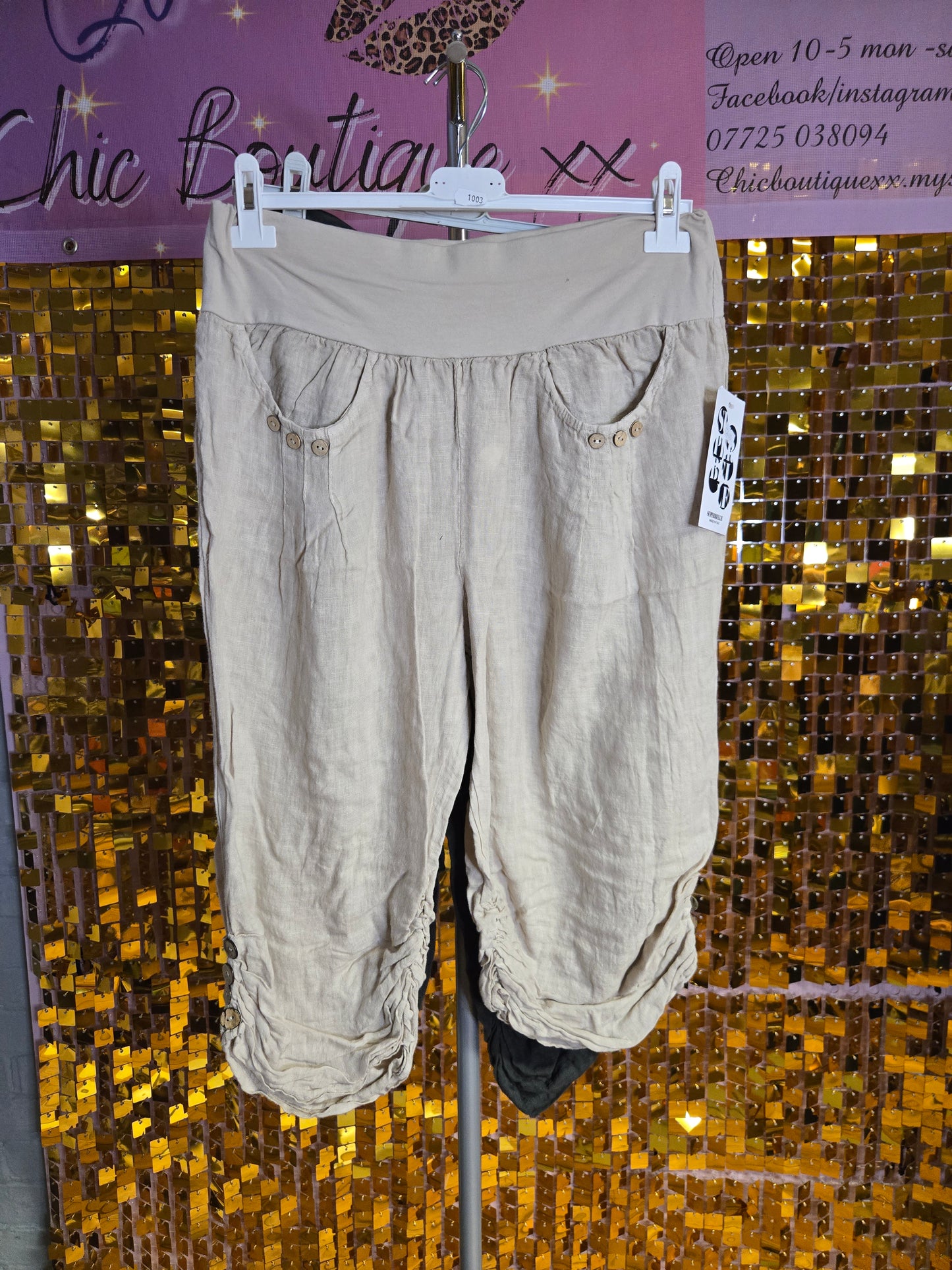 New 3\4 length linen trousers