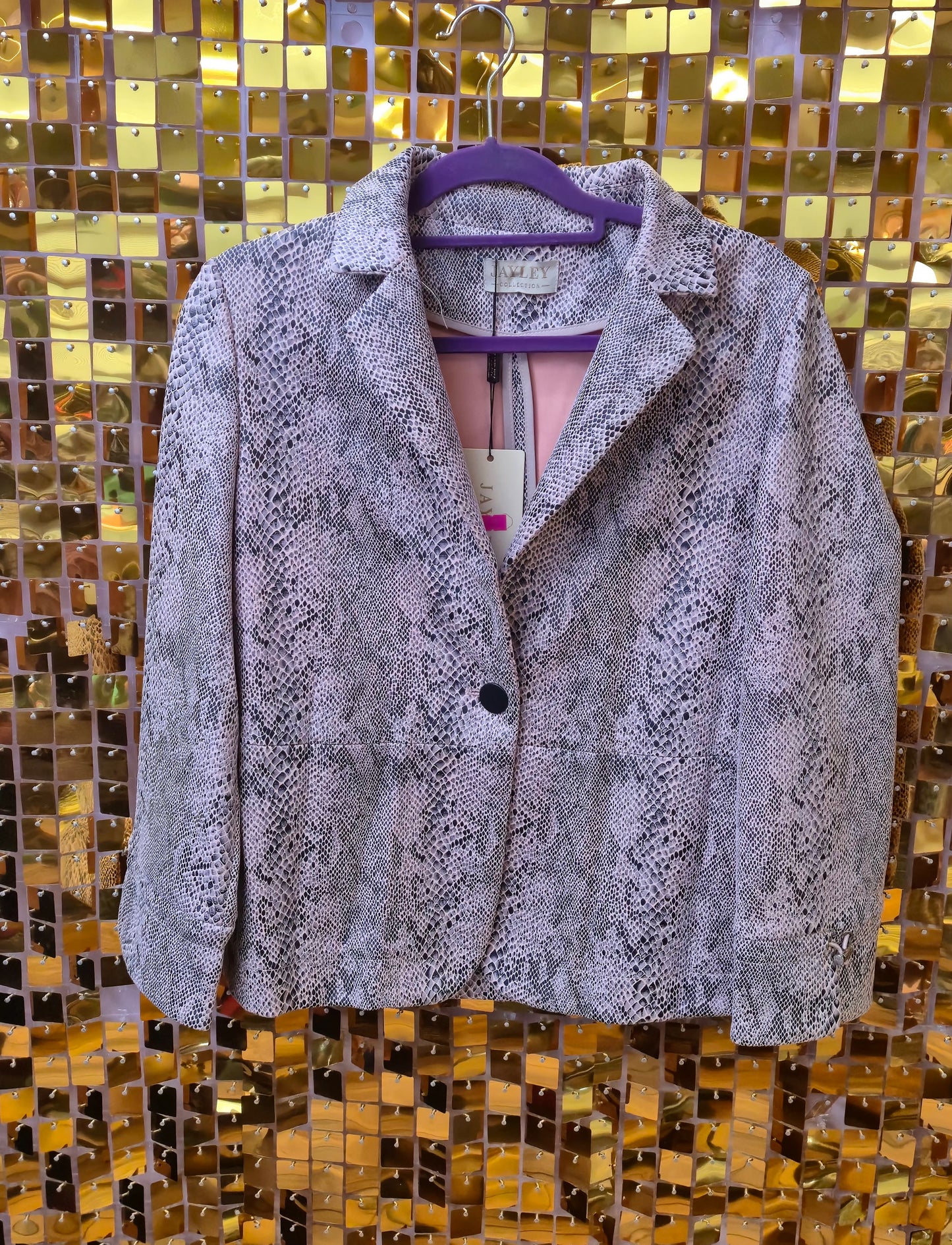 New Faux Suede Snake Print Blazer