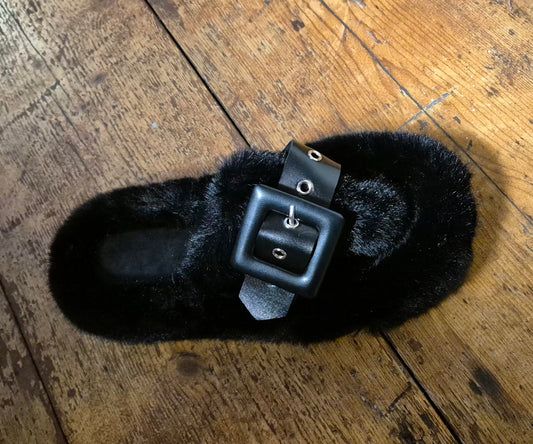 Faux Fur Slipper Slider