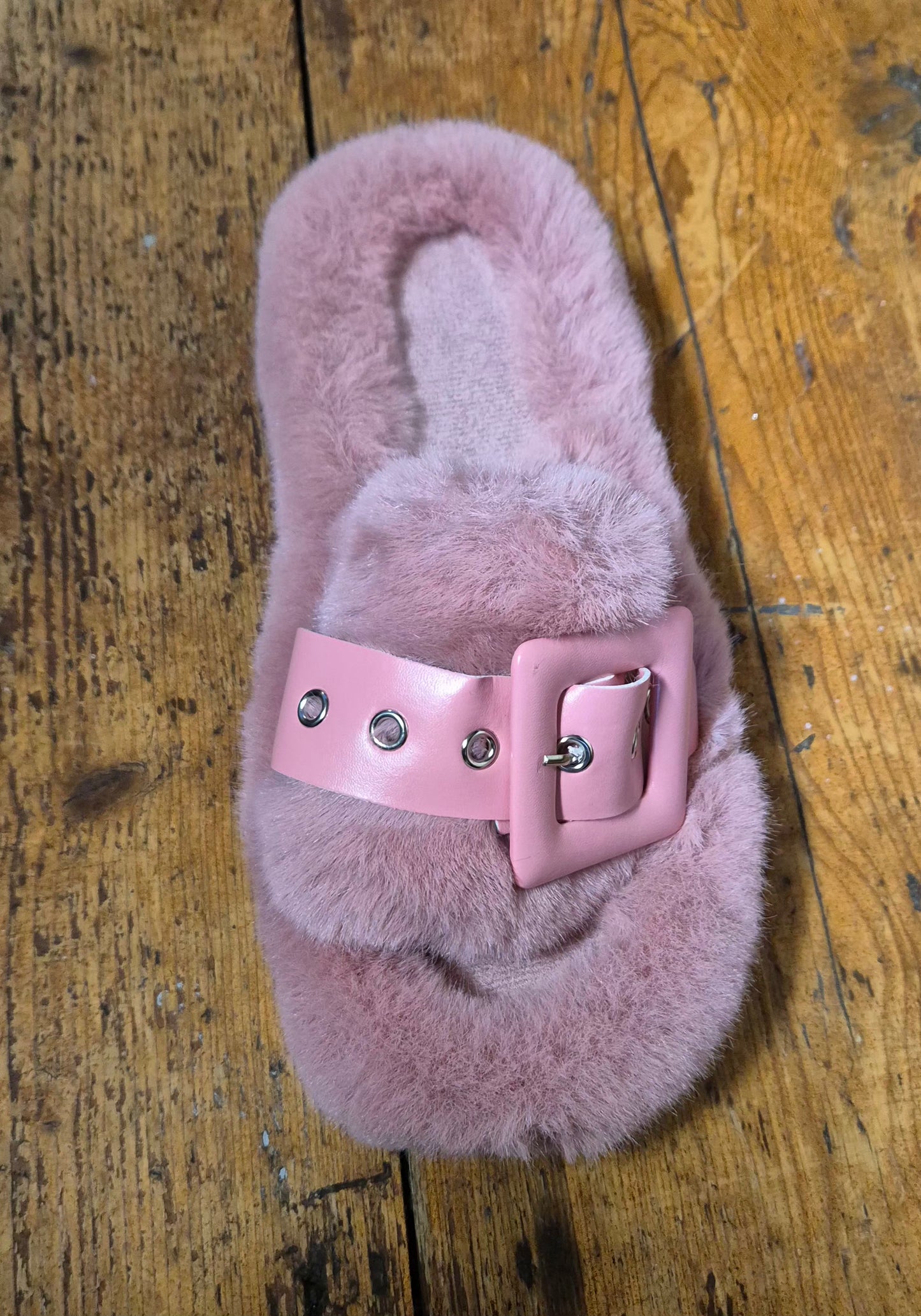Faux Fur Slipper Slider