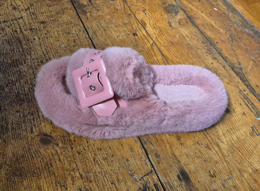 Faux Fur Slipper Slider