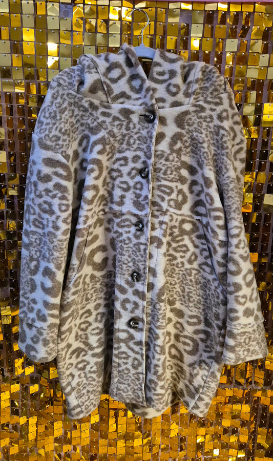 Leopard Woolen Coat