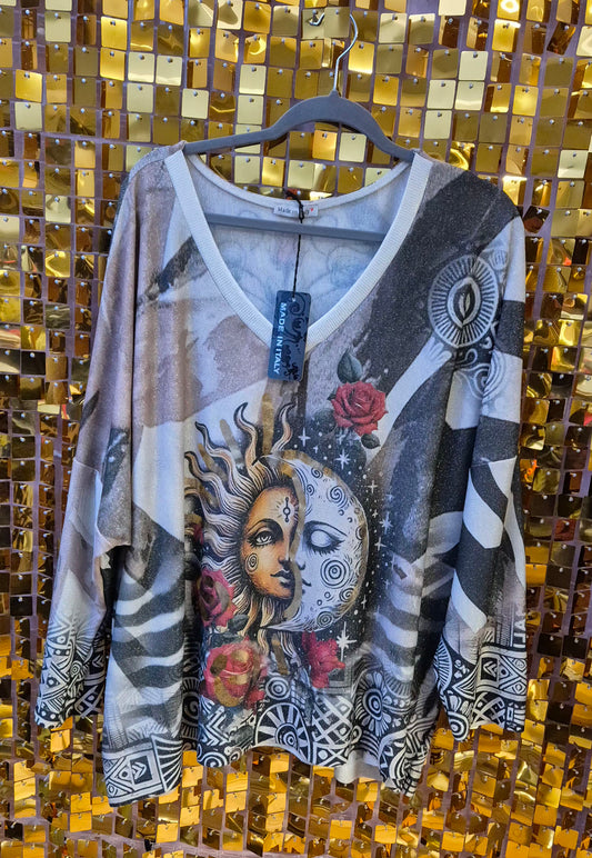 Glitter Knit Long-Sleeved Top/ jumper