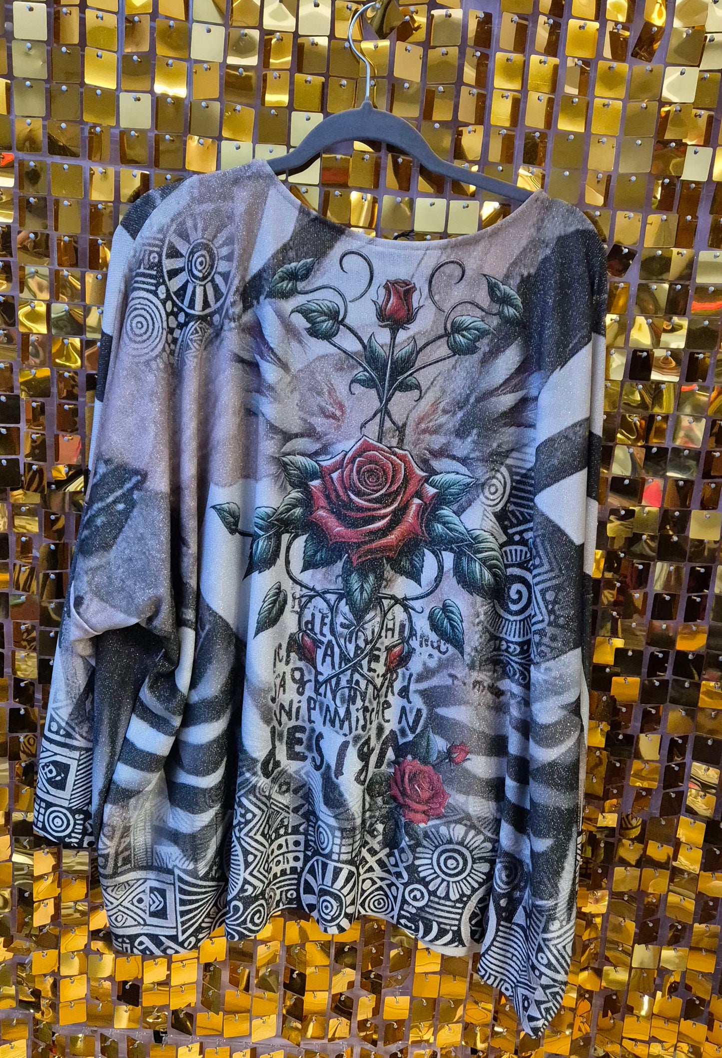 Glitter Knit Long-Sleeved Top/ jumper