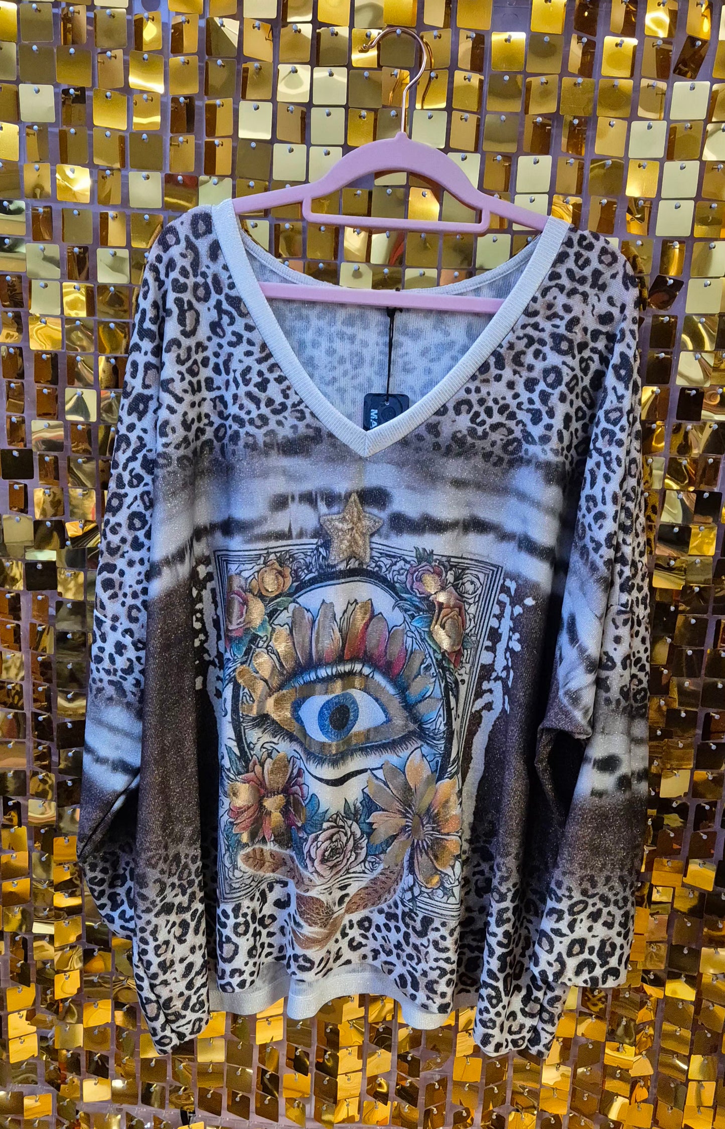 Glitter Knit Long-Sleeved Top/ jumper