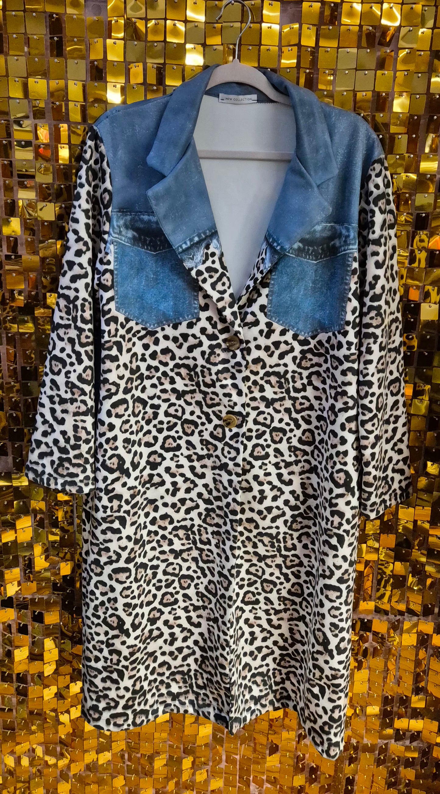 Longline Leopard Blazer
