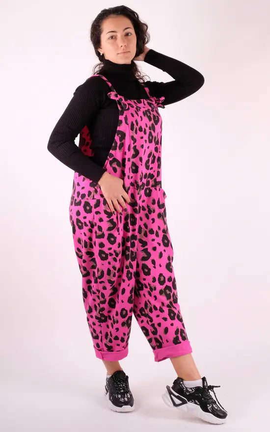 Leopard dungarees