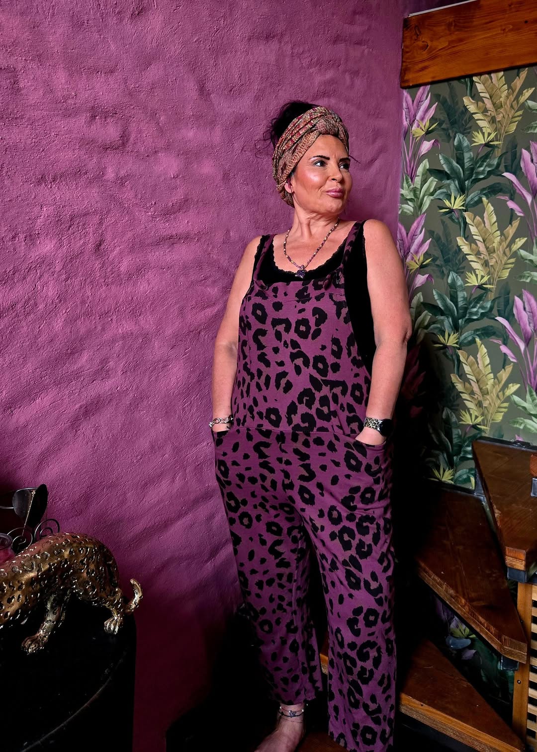 New Animal Print Dungarees