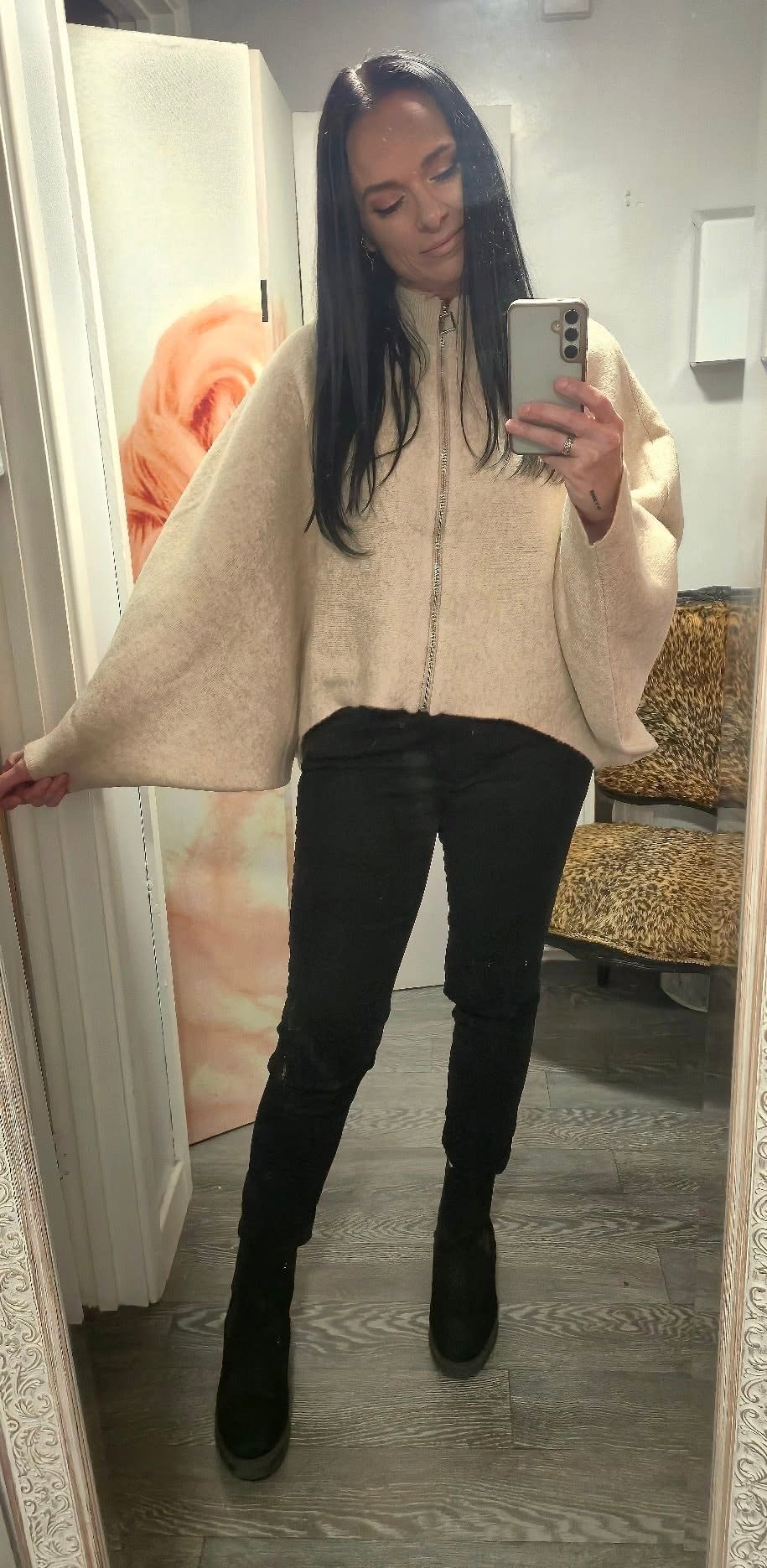 New Batwing Zip Up Cardigan