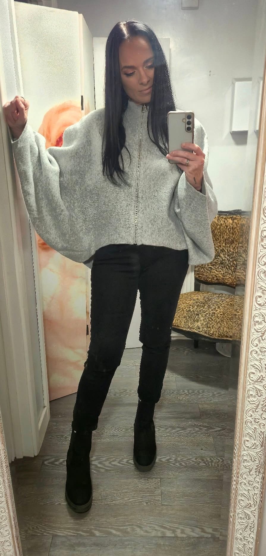 New Batwing Zip Up Cardigan