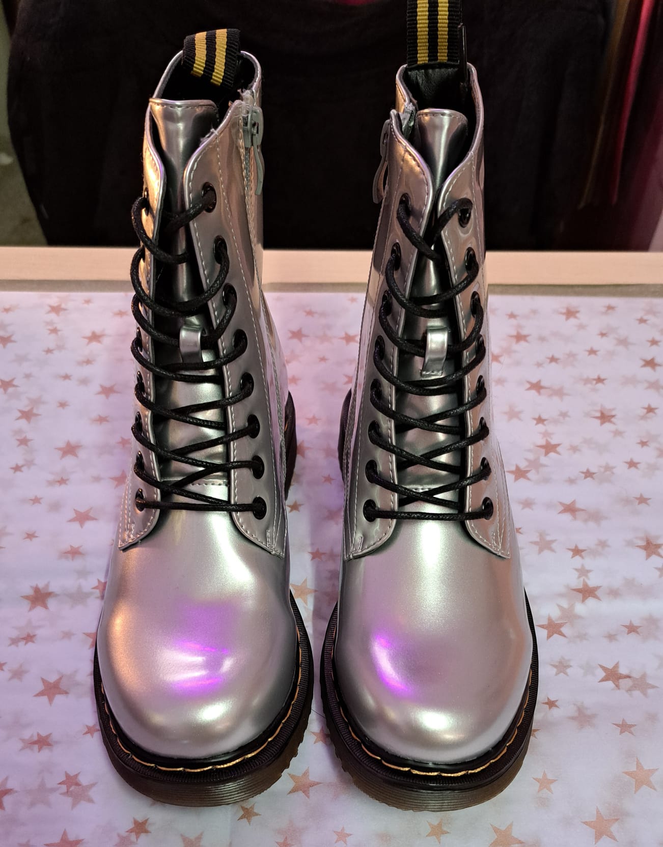 Silver lace boot