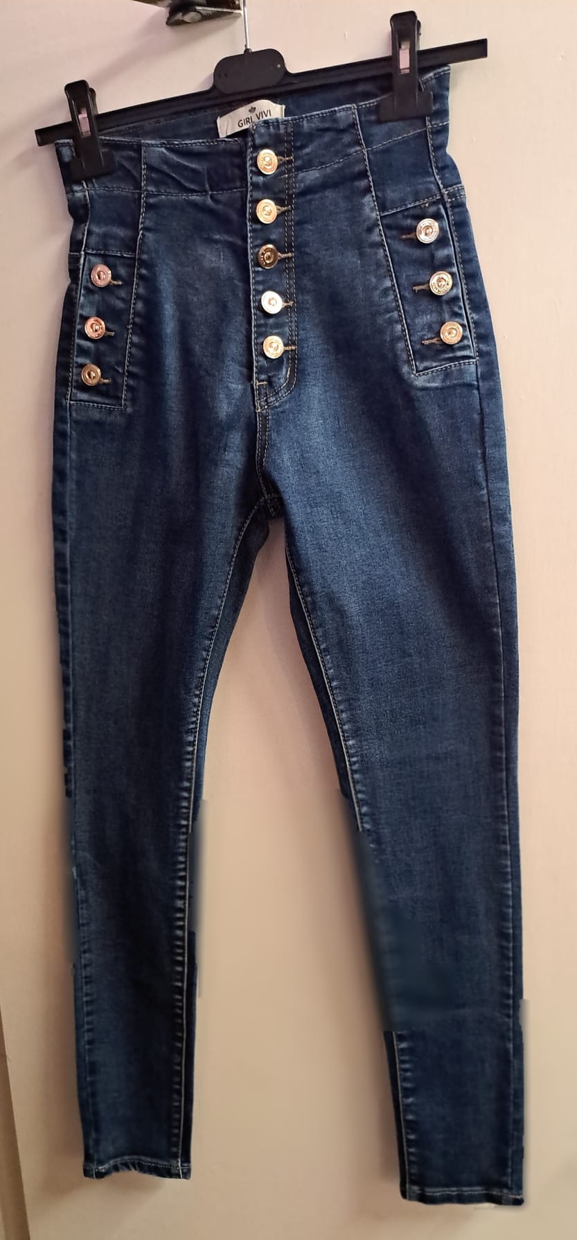 Girl Vivi Front & Side Button Jeans