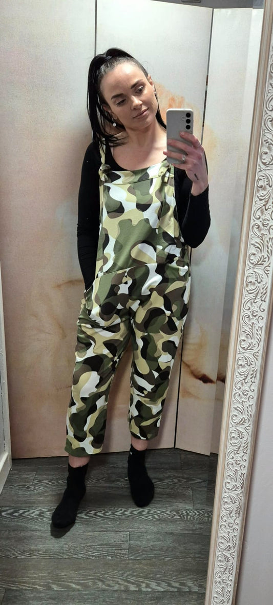 Camouflage dungarees