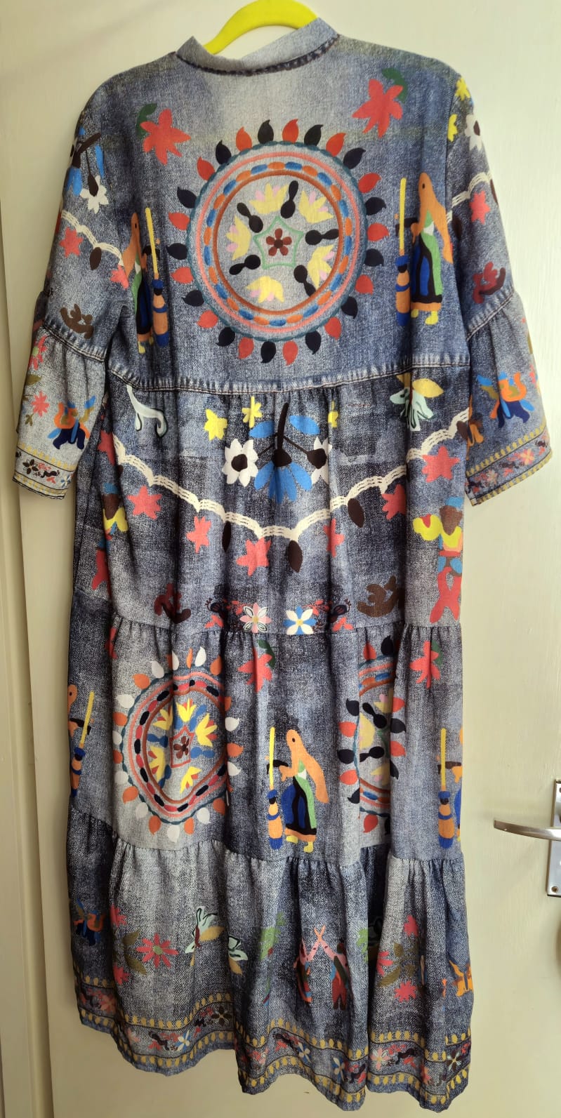 Denim print dress