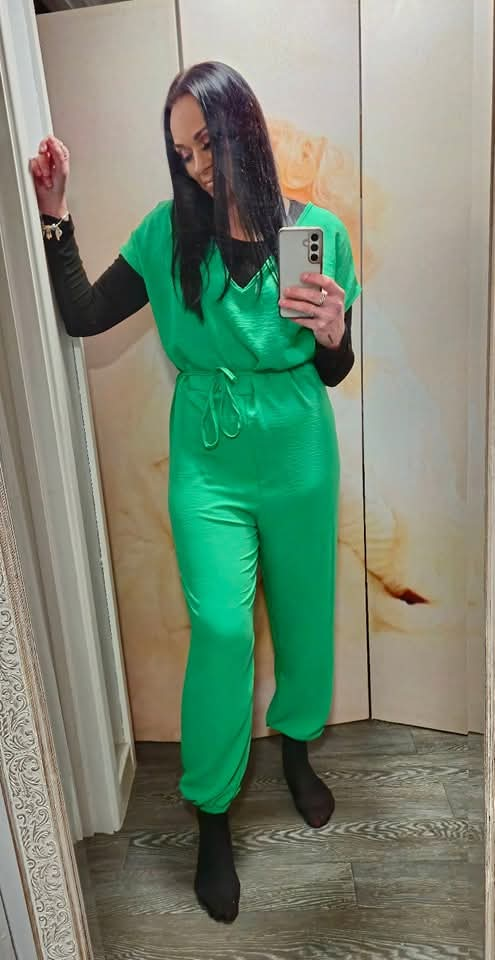 New  .. Apple green jumpsuit