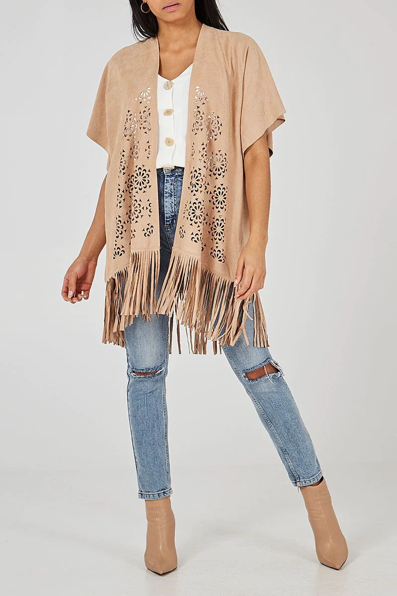 Faux Suede fringed jacket