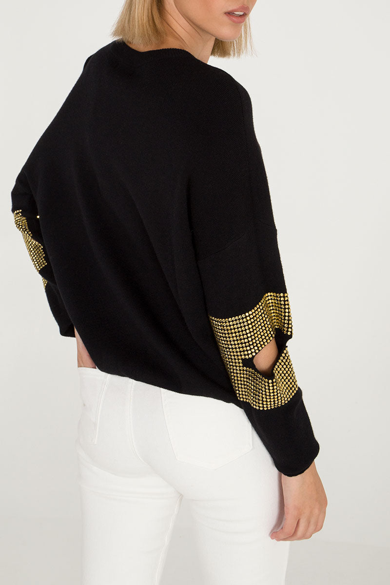 Diamanté sleeved jumper