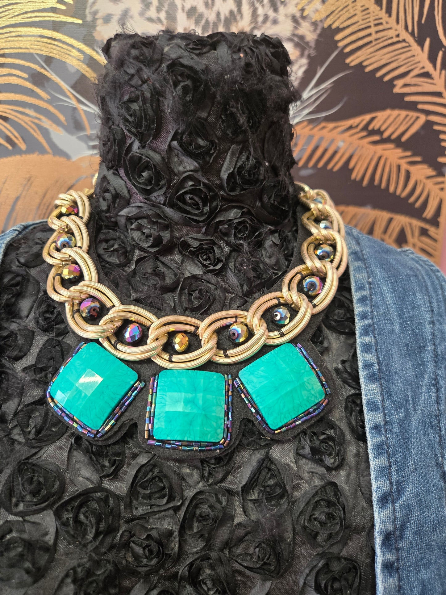 Aqua stone necklace