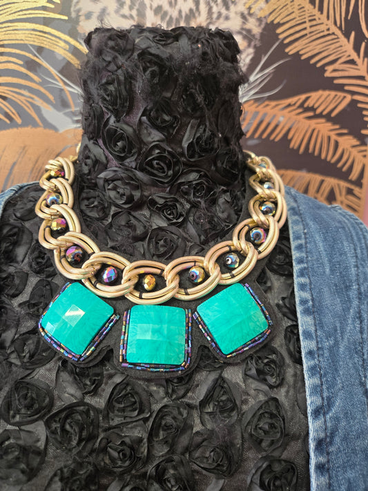 Aqua stone necklace